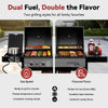 2-Burner Gas & Charcoal Grill Combo with Side Burner & Side Shelf