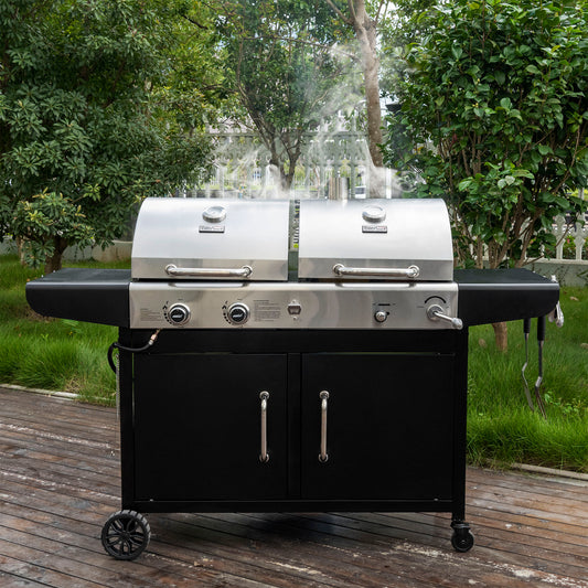 2-Burner Gas and Charcoal Combo Grill with 759 Sq. In.
