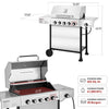 5-Burner Liquid Propane Gas Grill with Side Burner