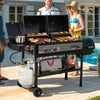 Gas & Charcoal Grill Combo with Offset Smoker