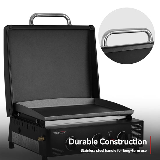 Royal Gourmet Black grill with stainless steel handle on a white background
