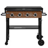 Portable Royal Gourmet gas grill with brown cooking surface and black base on a white background