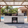 4-Burner Outdoor Kitchen Island Grill with Sink & Side Burner