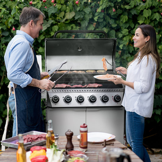6-Burner Propane Gas Grill with Sear & Side Burner, 74,000 BTU