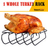 Roasted turkey on a rack with 'Royal Gourmet' branding