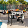 Royal Gourmet Outdoor grill with food and drinks on a patio