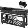 Royal Gourmet Black outdoor grill with foldable and back-hanging air baffle on a white background