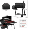 28-Inch Charcoal Grill with Offset Smoker & Cover
