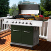 6-Burner Propane Gas Grill with Sear & Side Burners, Olive Green