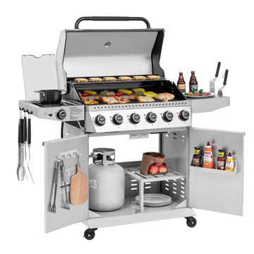 6-Burner Propane Gas Grill with Sear & Side Burner, 74,000 BTU