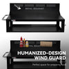 Black Royal Gourmet grill with 'Humanized-Design Wind Guard' on a white background
