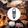 Collage of food items with a Royal Gourmet digital thermometer in the center.