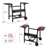 Dimensions and features of a Royal Gourmet grill cart with measurements and compatibility details.