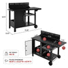 Outdoor BBQ Cart Table with Storage Shelves