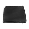 Folded black sheet on a white background