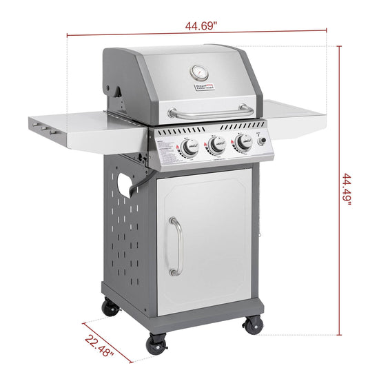 3-Burner Cabinet Style Gas Grill - Royal Gourmet