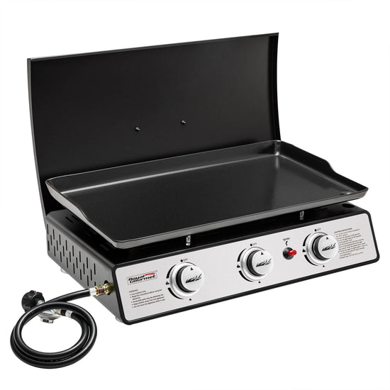 3-Burner Portable Gas Griddle with Lid - Royal Gourmet