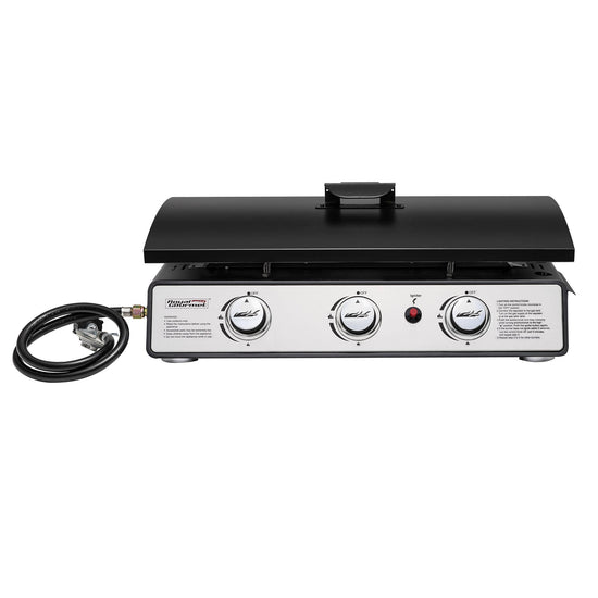 3-Burner Portable Gas Griddle with Lid - Royal Gourmet