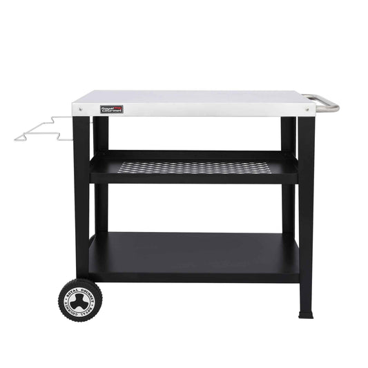3-Shelf Stainless Steel Grill Cart with Wheels - Royal Gourmet