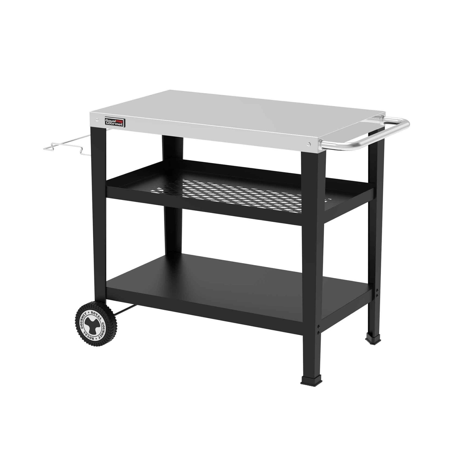 3-Shelf Stainless Steel Grill Cart with Wheels - Royal Gourmet