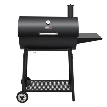 30-Inch Barrel Charcoal Grill with Side Table