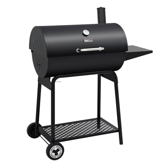 30-Inch Barrel Charcoal Grill with Side Table
