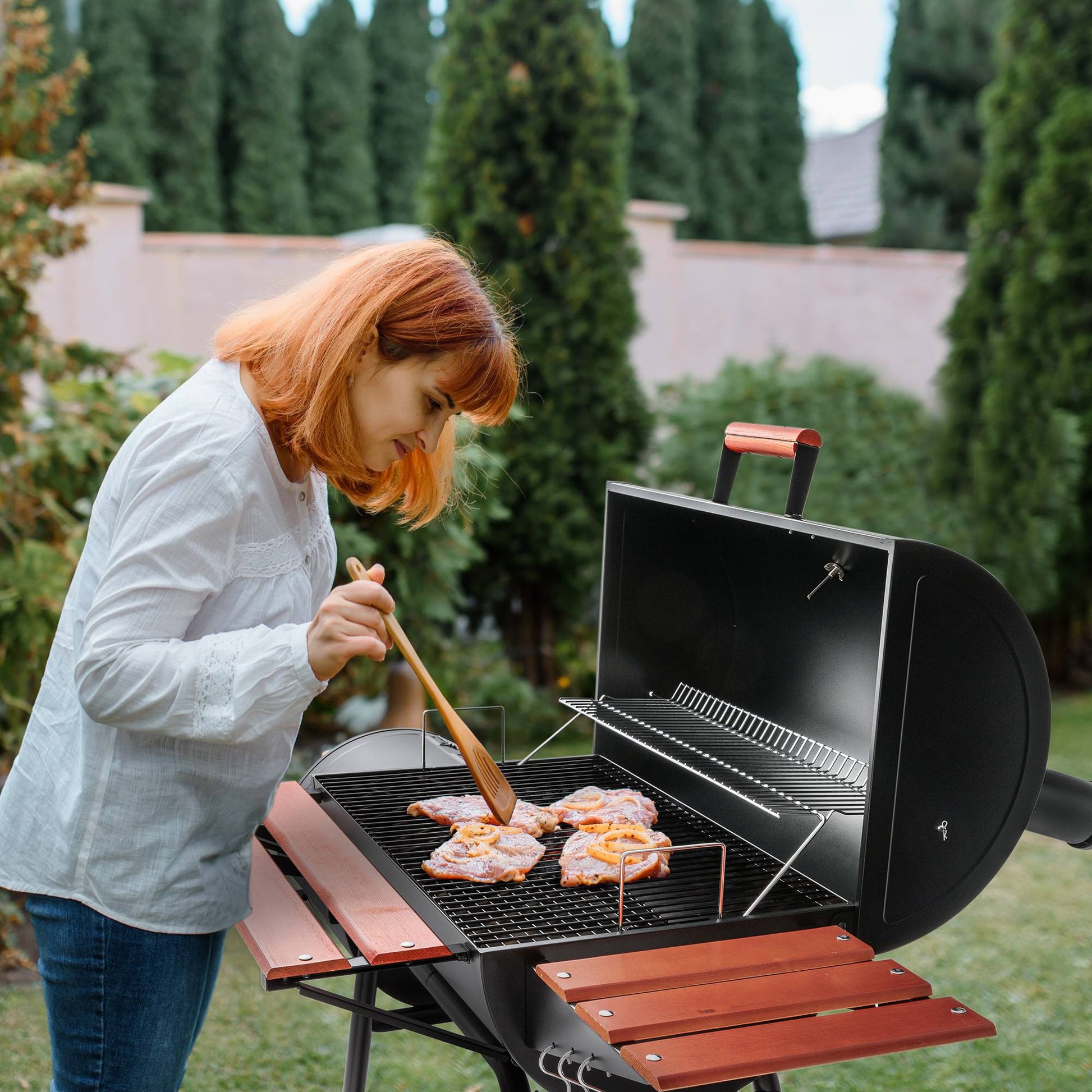 30-Inch Charcoal Grill with Offset Smoker Royal Gourmet
