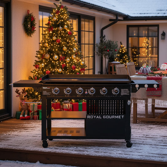 6-Burner Black Flat Top Gas Grill Griddle