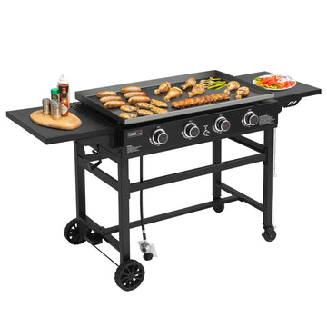 4-Burner Propane Gas Griddle with Cover with 766 Sq. In.