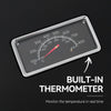 Royal Gourmet Built-in thermometer with temperature scale on a black background