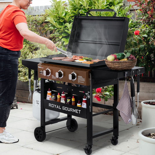 3-Burner Gas Griddle with Hood | 492 sq. in., 39,000 BTU