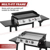 Two Royal Gourmet portable grills with a multi-fit frame on a white background