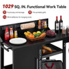 Outdoor BBQ Cart Table with Storage Shelves