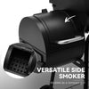 Royal Gourmet Black smoker grill with a side smoker attachment on a white background