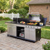 4-Burner Outdoor Kitchen Island Grill with Sink & Side Burner