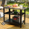 3-Shelf Stainless Steel Grill Cart with Wheels