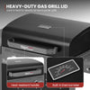 Royal Gourmet Heavy-duty gas grill with features highlighted on a gray background