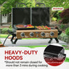 4-Burner Portable Propane Grill & Griddle Combo with Hood