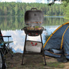 Portable 2-Burner Gas Grill with Stand and Shelf, Gray