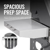 Royal Gourmet Metal workbench with spacious prep space and text highlighting its features.