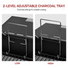 Barrel Charcoal Grill & Smoker with Hanging Basket & Side Shelves