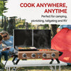 4-Burner Portable Propane Grill & Griddle Combo with Hood