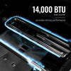 14,000 BTU sear Royal Gourmet  burner with blue flames on a black background