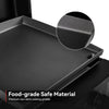 Black non-stick cooking Royal Gourmet griddle with close-up of surface texture, labeled 'Food-grade Safe Material'.