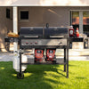 2-Burner Gas & Charcoal Grill Combo with Side Burner & Side Shelf