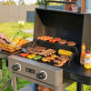Portable Royal Gourmet grill with food being cooked outdoors on a sunny day