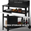 Black Royal Gourmet storage cart with open shelves displaying food items and bottles.