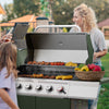 6-Burner Propane Gas Grill with Sear & Side Burners, Olive Green