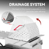 Creole Feast Drainage system with adjustable basket for efficient water drainage on a gray background