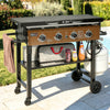 Portable Royal Gourmet gas grill on wheels with accessories in an outdoor setting